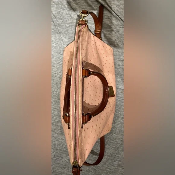 Dooney & Bourke ostrich embossed Toni satchel - Picture 9 of 12